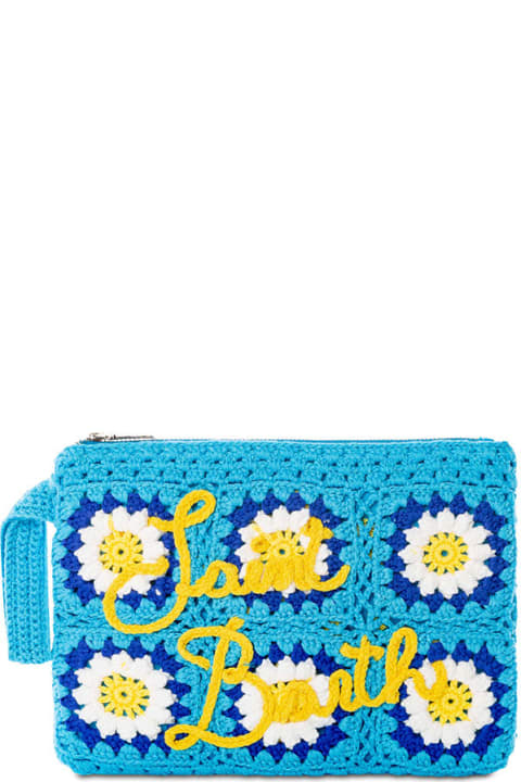Luggage for Women MC2 Saint Barth Parisienne Crochet Pouch Bag With Daisy Embroidery