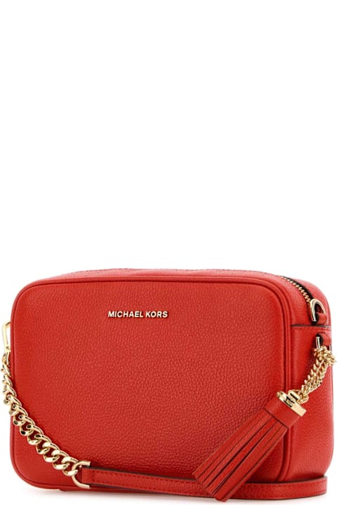 Homeware Michael Kors Coral Leather Medium Crossbody Bag