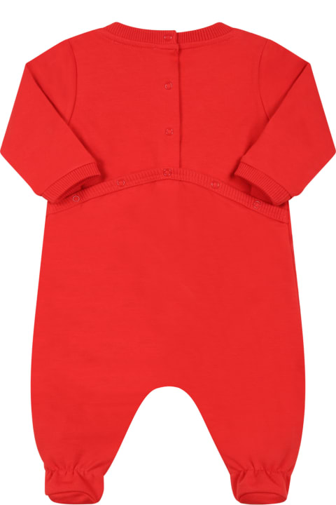 Red Babygrow For Baby Kids With Logo
