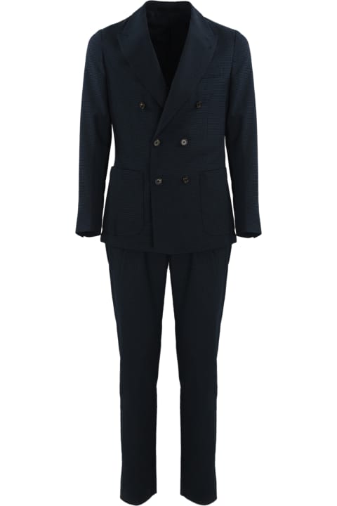 Suits for Men Eleventy Blue Double-breasted Suit