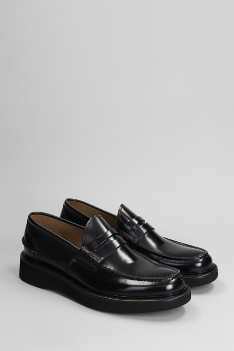 Loafers & Boat Shoes for Men Green George Loafers In Black Leather