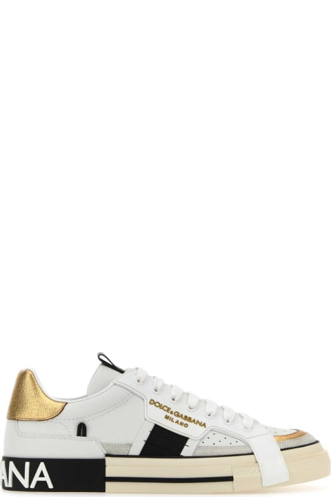 Dolce & Gabbana Shoes for Men Dolce & Gabbana White Leather Custom 2.zero Sneakers