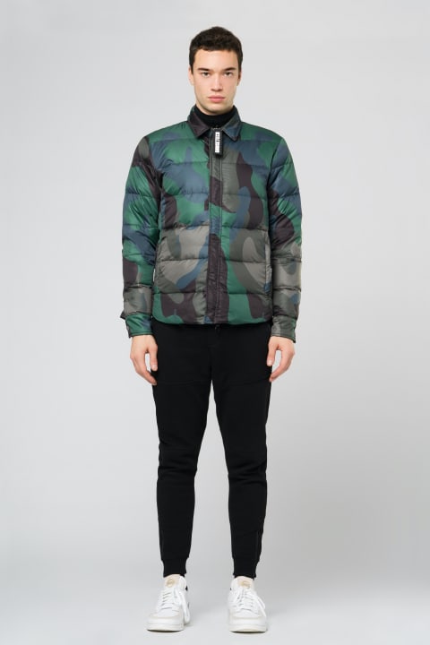 N.8 - Man Shirt Down Jacket Camouflage Print