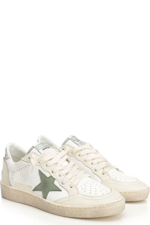 Golden Goose Ballstar Leather Upper Toe And Spur Nabuk Star Laminated Heel