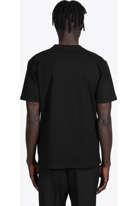 Heavyweight Cotton T-shirt With Front Print Black organic cotton t-shirt with front print