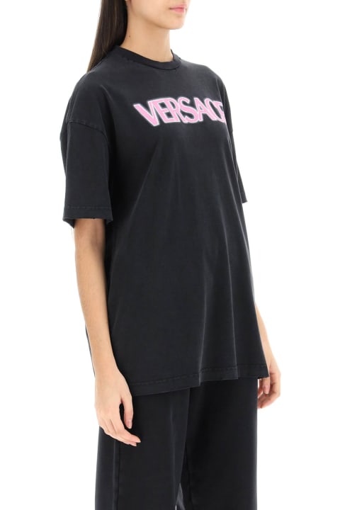 Versace Topwear for Women Versace Logo Cotton T-shirt