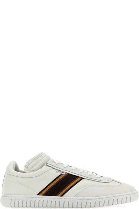 Fashion for Men Bally White Leather Parrel Sneakers