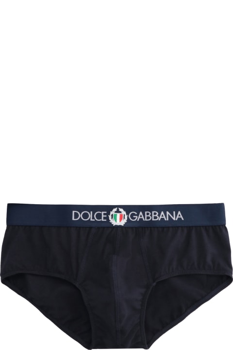 Underwear for Men Dolce & Gabbana Brando Logoed Elastic Band Cotton Briefs