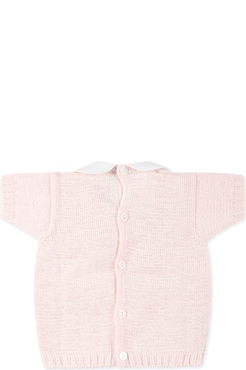 Homeware Little Bear Pink Sweater For Baby Girl With Bow
