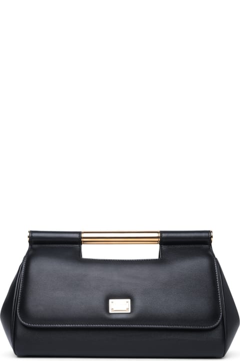 Dolce & Gabbana Bags for Women Dolce & Gabbana 'sicily' Black Large Leather Clutch