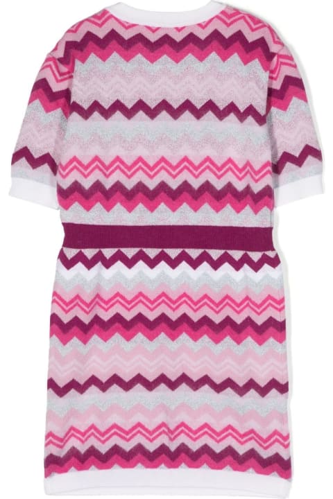 Missoni Kids Suits for Boys Missoni Kids Pink And Fuchsia Chevron Patterned Dress