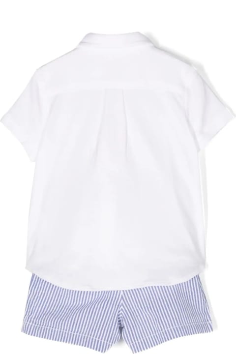 Ralph Lauren for Kids Ralph Lauren White And Light Blue Set With Shirt And Shorts