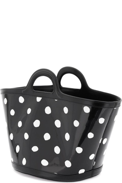 Marni Totes for Women Marni Patent Leather Tropicalia Bucket Bag With Polka-dot Pattern