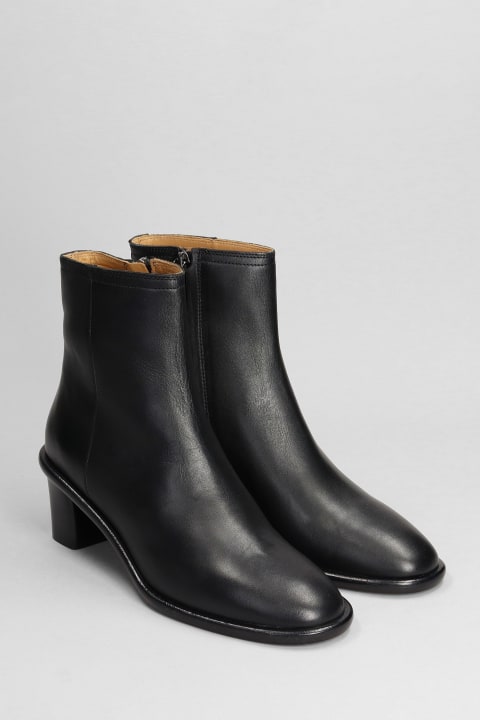 Boots Sale for Women Isabel Marant Gelda Low Heels Ankle Boots In Black Leather