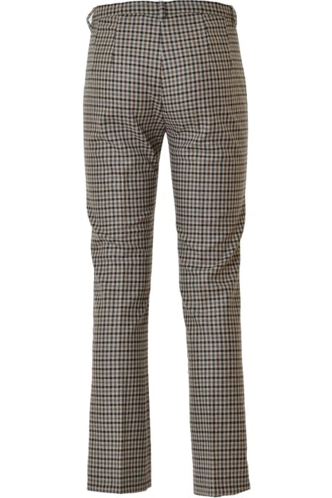 Gingham Pattern Flared Trousers