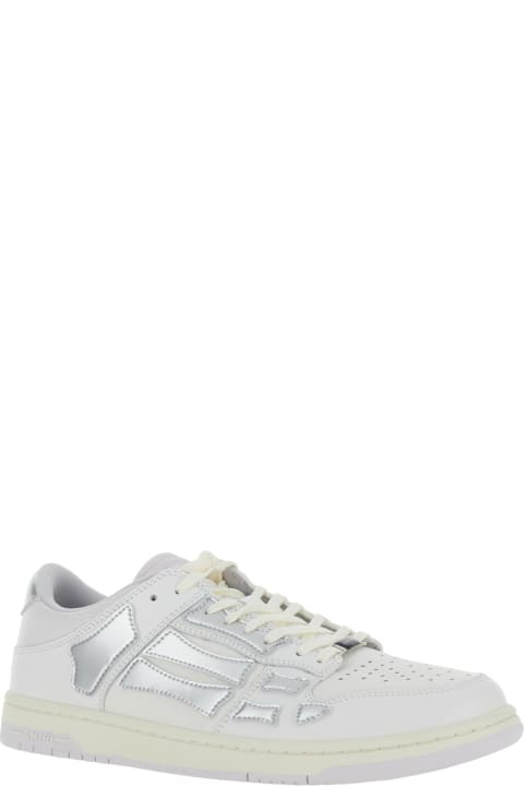 Fashion for Men AMIRI 'skel Top Low' White Sneakers With Skeleton Patch In Leather Man