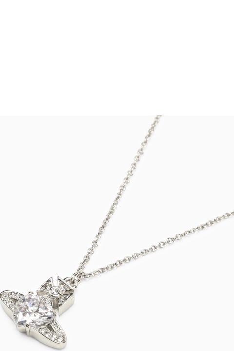 Vivienne Westwood Necklaces for Women Vivienne Westwood Platinum Necklace With Rhinestone Heart
