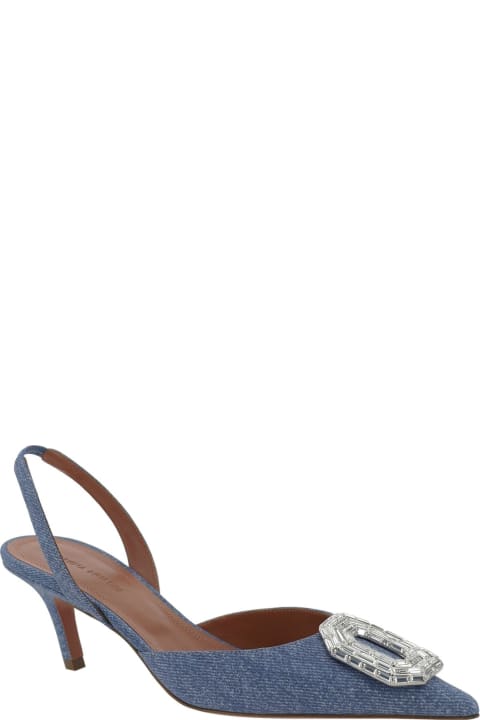 Homeware Amina Muaddi Camelia Sling 60 Printed Denim Pumps