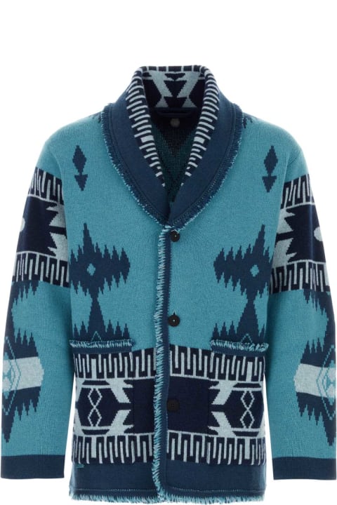 Alanui Sweaters for Men Alanui Embroidered Cashmere Icon Jacquard Cardigan
