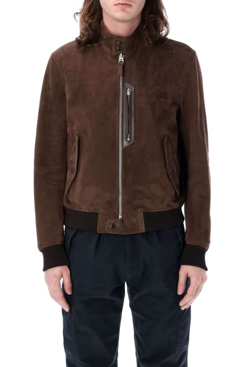 Tom Ford Coats & Jackets for Men Tom Ford Suede Harrington Jacket