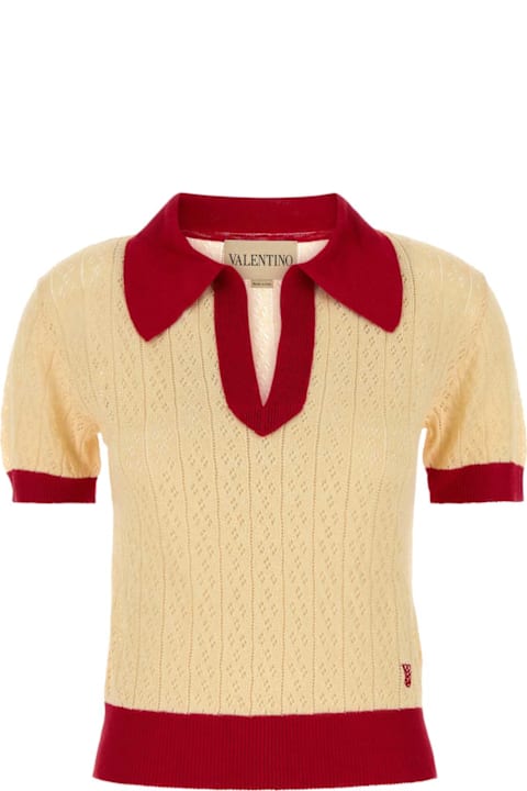 Homeware Valentino Garavani Two-tone Linen Blend Polo Shirt