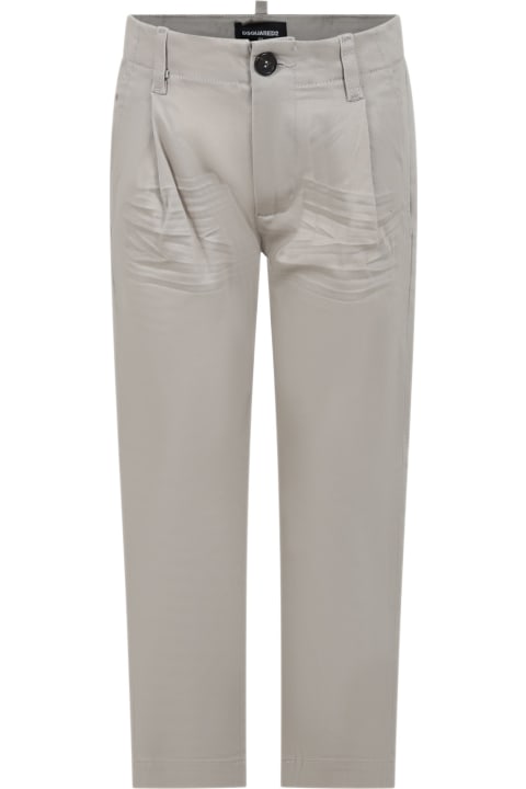 Dsquared2 for Kids Dsquared2 Beige Trousers For Boy With Logo