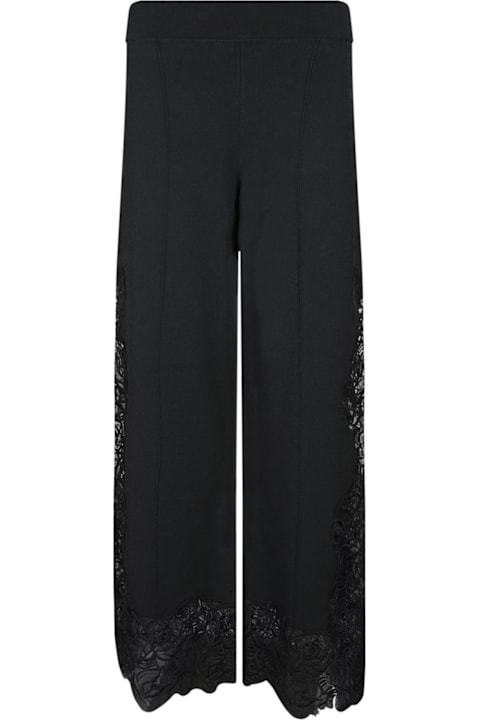 Ermanno Scervino سراويل طويلة وقصيرة لـ السيدات Ermanno Scervino Black Viscose Lace Trousers