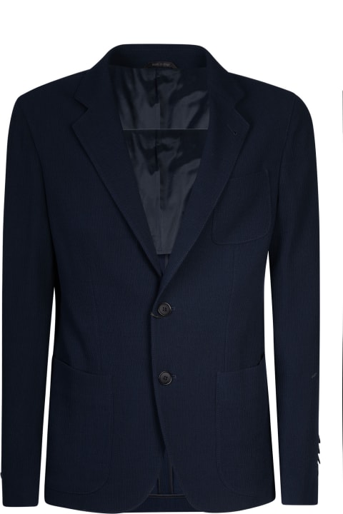 Giorgio Armani Coats & Jackets for Men Giorgio Armani Patched Pocket Knit Blazer