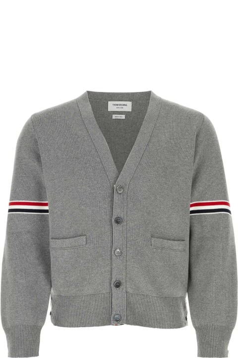 Thom Browne Sweaters for Men Thom Browne Grey Cotton Milano Stitch Cardigan