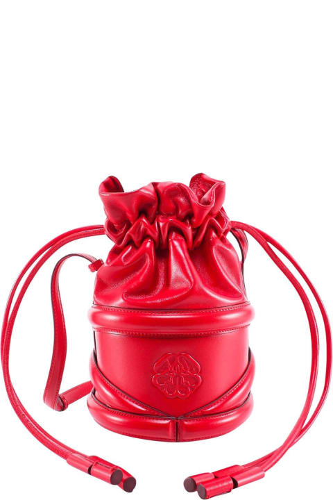 Alexander McQueen for Women Alexander McQueen Logo Detailed Drawstring Bucket Bag