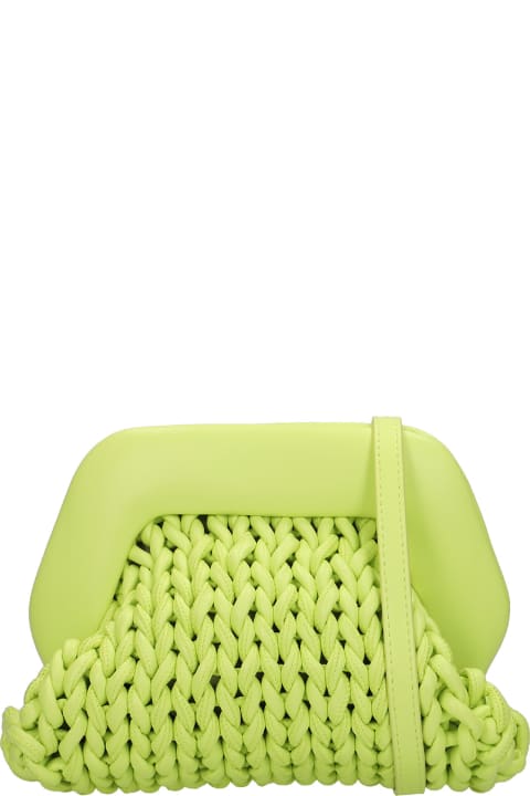 Gea Knitted Shoulder Bag In Green Leather