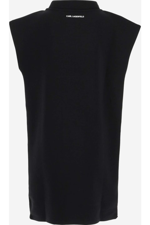 Karl Lagerfeld Dresses for Girls Karl Lagerfeld Cotton Blend Dress With Rhinestones