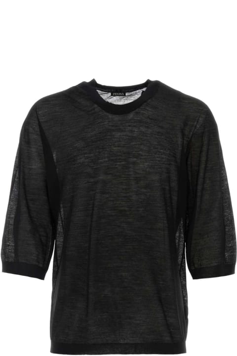 Zegna Sweaters for Men Zegna Black Wool Sweater Set