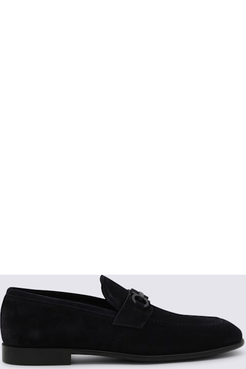 Ferragamo Navy Leather Loafers