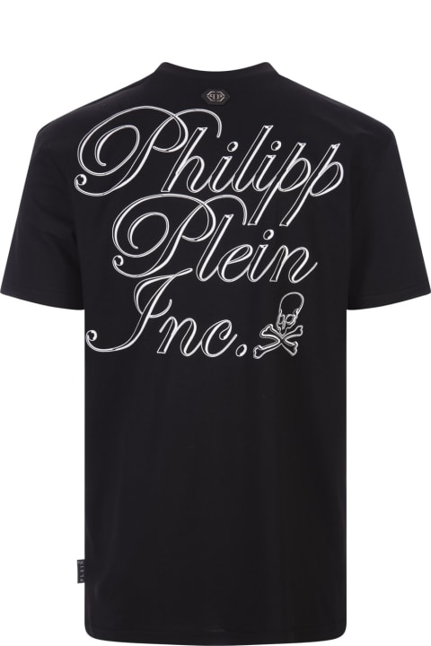 メンズ新着アイテム Philipp Plein Black T-shirt With Philipp Plein Tm Print On Front And Back