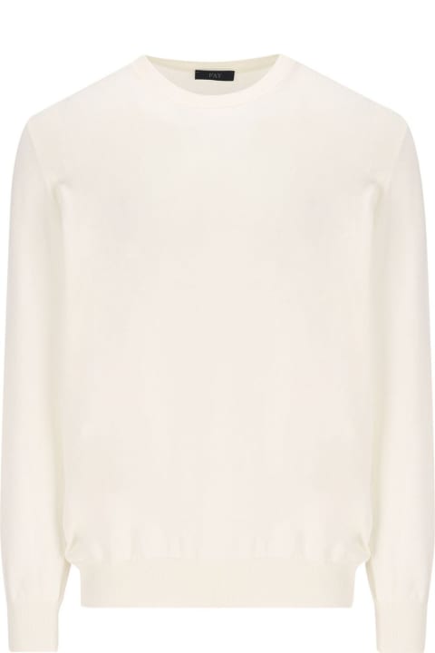Fay for Men Fay Beige In Cotton Shaved Knit Jumper