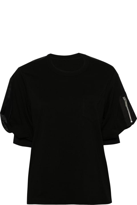 Sacai for Women Sacai Nylon Twill X Cotton Jersey T-shirt