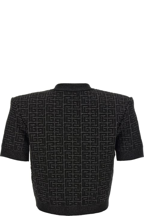 Balmain Sweaters for Women Balmain 'monogram' Cropped Cardigan