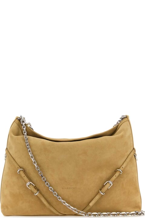 ウィメンズ トートバッグ Givenchy Beige Suede Voyou Chain Shoulder Bag