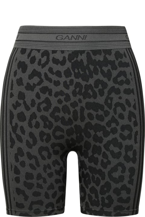 Ganni Women Ganni Black Recycled Nylon Blend Shorts