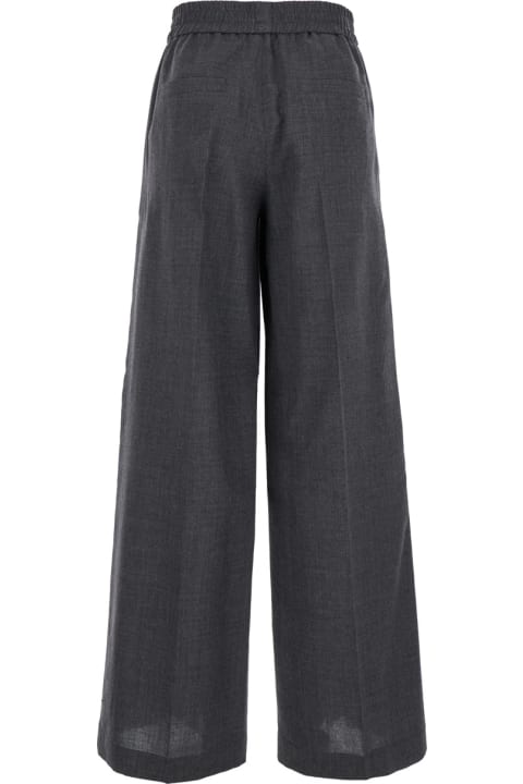 Brunello Cucinelli Pants & Shorts for Women Brunello Cucinelli Grey Pants With Elastic Waistband In Wool Woman