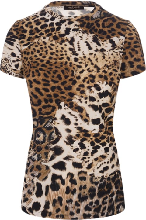 Roberto Cavalli Topwear for Women Roberto Cavalli T-shirt With Leopard Print