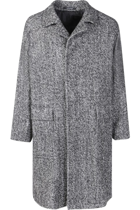 Tagliatore Coats & Jackets for Men Tagliatore Loyd Chevron-knit Peacoat