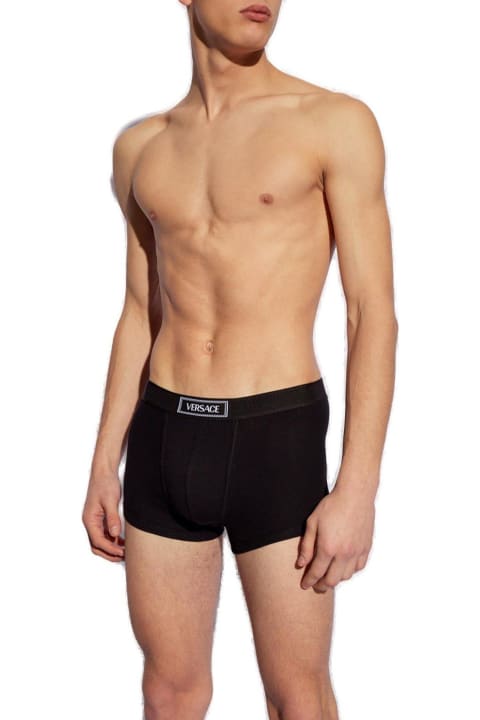 Versace Underwear for Men Versace 90s Logo-waistband Stretched Boxer Briefs
