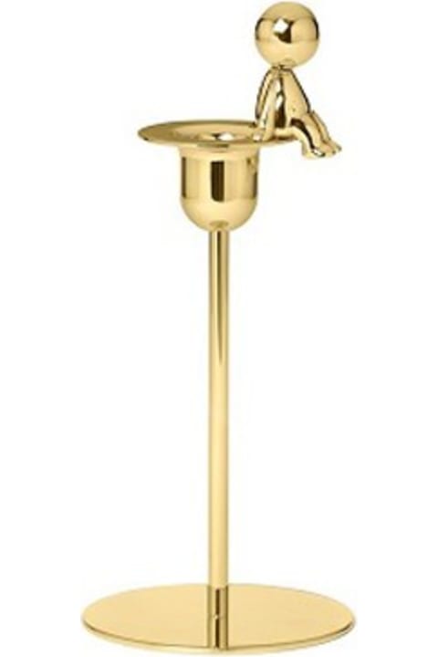 Home Décor Ghidini 1961 Omini - The Thinker Short Candlestick Polished Brass