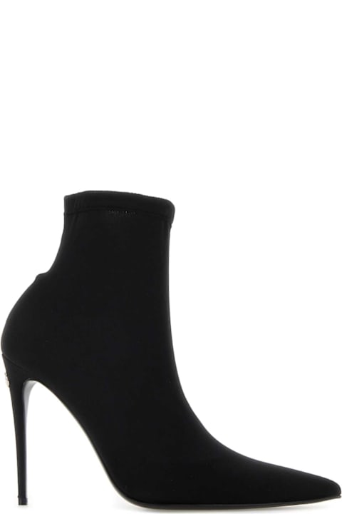 Dolce & Gabbana Black Fabric Ankle Boots