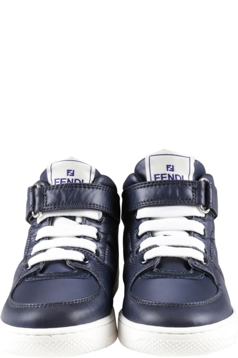 Fendi for Boys Fendi Blue Sneakers For Boy With Embossed Logo