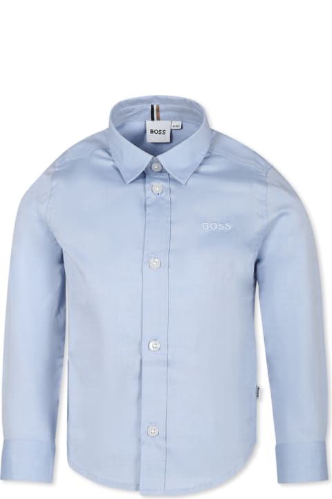Homeware Hugo Boss Light Blue Shirt For Boy With Logo