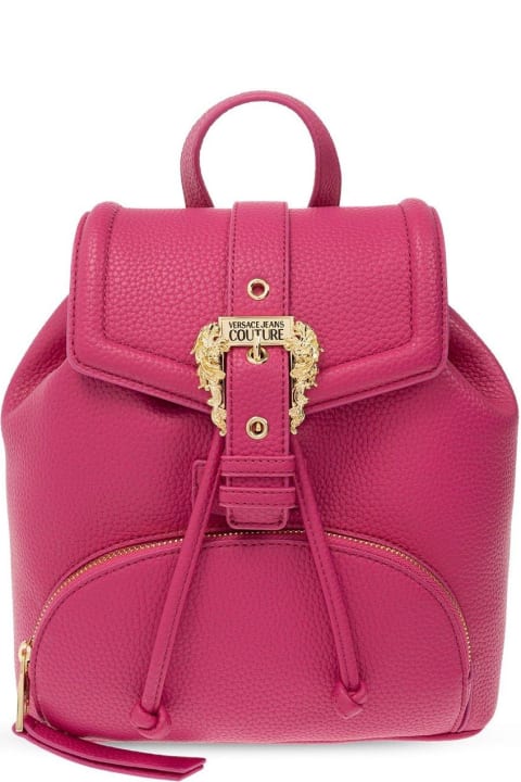 Fashion for Women Versace Jeans Couture Baroque Buckle Drawstring Backpack