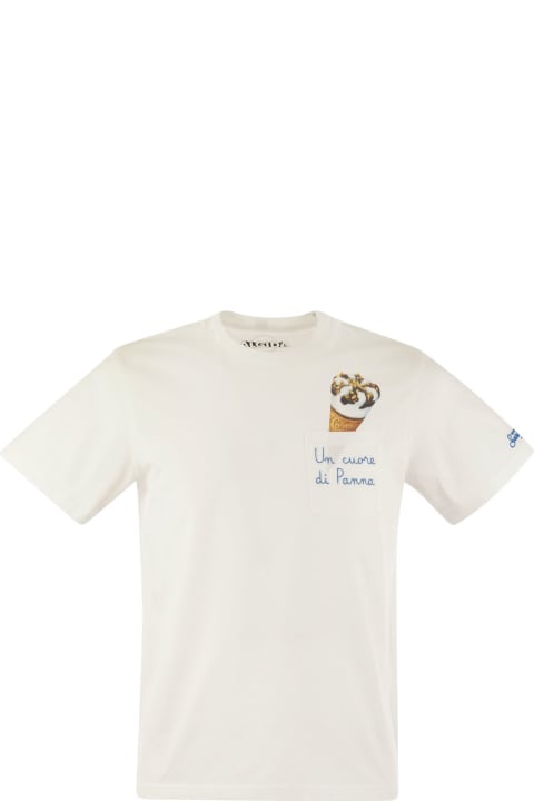 Fashion for Men MC2 Saint Barth Austin - T-shirt With Embroidery On Chest Algida Limited Edition